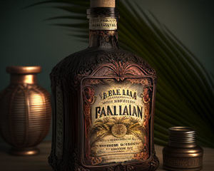 Bottle of expensive rum. Fľaša drahého rumu